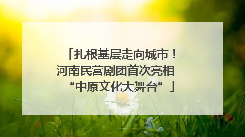 扎根基层走向城市！河南民营剧团首次亮相“中原文化大舞台”
