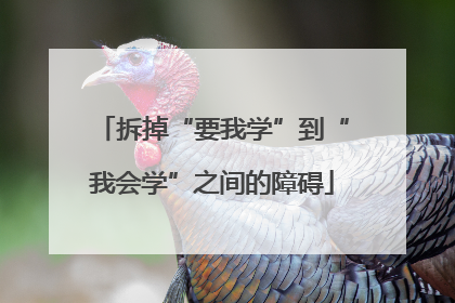 拆掉“要我学”到“我会学”之间的障碍