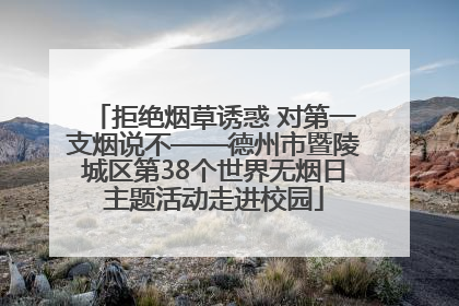拒绝烟草诱惑 对第一支烟说不——德州市暨陵城区第38个世界无烟日主题活动走进校园