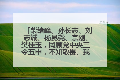 柴绪峰、孙长志、刘志诚、杨昆尧、宗刚、樊桂玉，罔顾党中央三令五申，不知敬畏、我行我素、肆意妄为！