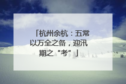 杭州余杭：五常以万全之备，迎汛期之“考”