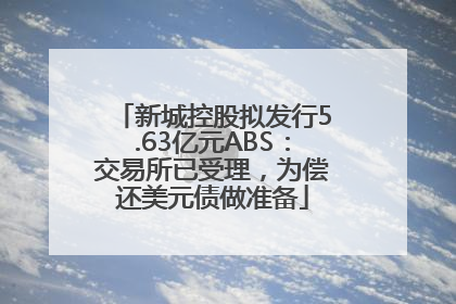 新城控股拟发行5.63亿元ABS：交易所已受理，为偿还美元债做准备
