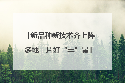 新品种新技术齐上阵 多地一片好“丰”景