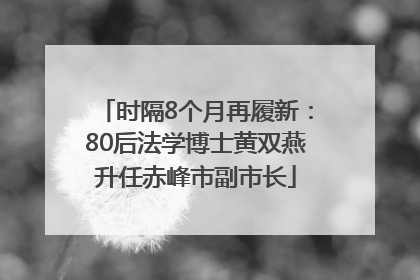 时隔8个月再履新：80后法学博士黄双燕升任赤峰市副市长