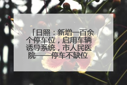 日照：新增一百余个停车位，启用车辆诱导系统，市人民医院——停车不缺位 “医”路更畅通