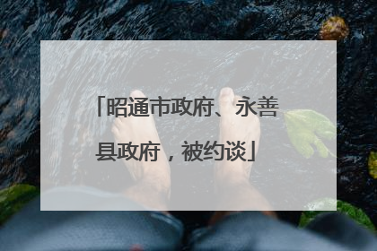 昭通市政府、永善县政府，被约谈