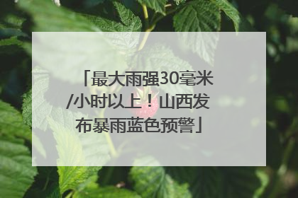 最大雨强30毫米/小时以上！山西发布暴雨蓝色预警