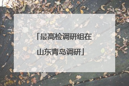 最高检调研组在山东青岛调研