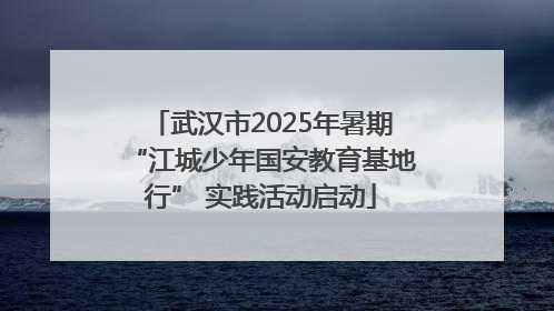 武汉市2025年暑期“江城少年国安教育基地行” 实践活动启动