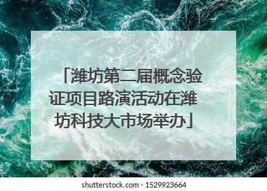 潍坊第二届概念验证项目路演活动在潍坊科技大市场举办