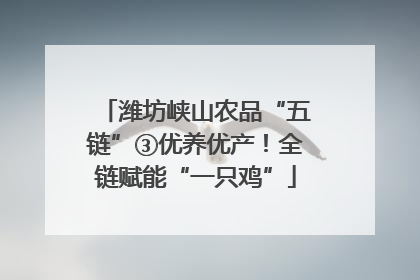 潍坊峡山农品“五链”③优养优产！全链赋能“一只鸡”