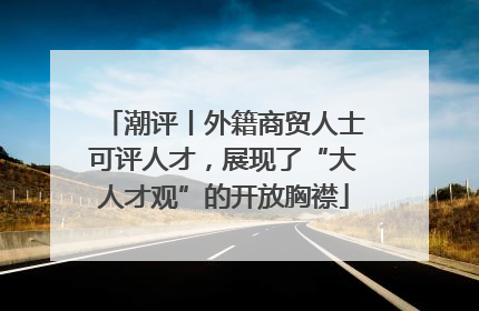 潮评丨外籍商贸人士可评人才，展现了“大人才观”的开放胸襟