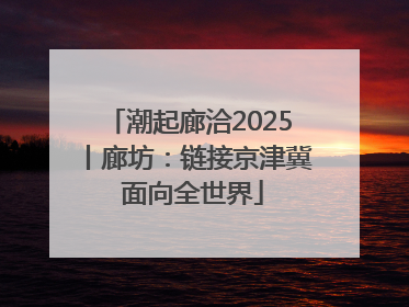 潮起廊洽2025丨廊坊：链接京津冀 面向全世界