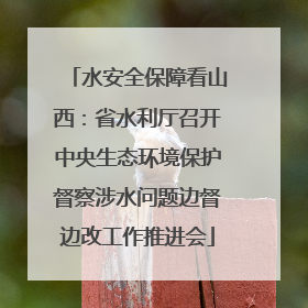 水安全保障看山西：省水利厅召开中央生态环境保护督察涉水问题边督边改工作推进会