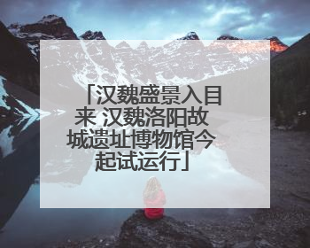 汉魏盛景入目来 汉魏洛阳故城遗址博物馆今起试运行