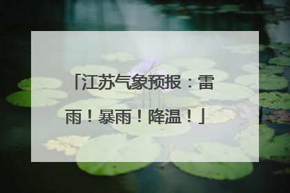 江苏气象预报：雷雨！暴雨！降温！