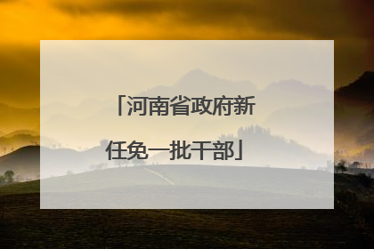 河南省政府新任免一批干部