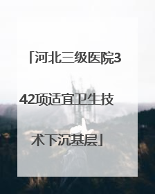 河北三级医院342项适宜卫生技术下沉基层