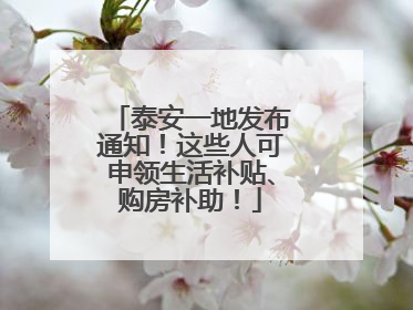 泰安一地发布通知！这些人可申领生活补贴、购房补助！
