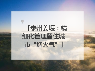 泰州姜堰：精细化管理留住城市“烟火气”