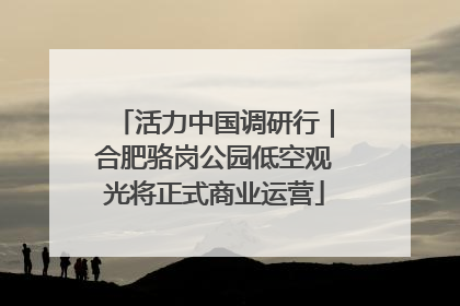活力中国调研行｜合肥骆岗公园低空观光将正式商业运营