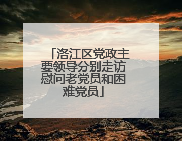 洛江区党政主要领导分别走访慰问老党员和困难党员