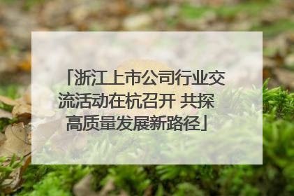 浙江上市公司行业交流活动在杭召开 共探高质量发展新路径