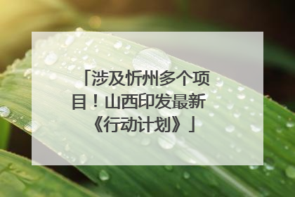 涉及忻州多个项目！山西印发最新《行动计划》