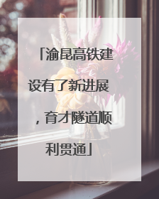 渝昆高铁建设有了新进展，育才隧道顺利贯通