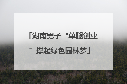 湖南男子“单腿创业”撑起绿色园林梦