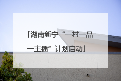 湖南新宁“一村一品一主播”计划启动