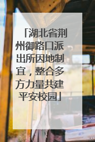 湖北省荆州御路口派出所因地制宜，整合多方力量共建平安校园