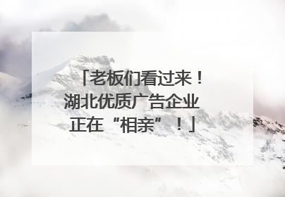 老板们看过来！湖北优质广告企业正在“相亲”！