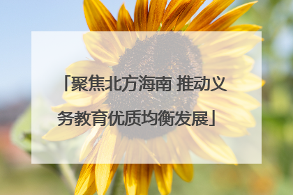 聚焦北方海南 推动义务教育优质均衡发展