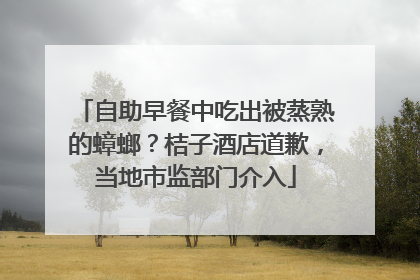 自助早餐中吃出被蒸熟的蟑螂？桔子酒店道歉，当地市监部门介入