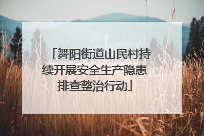 舞阳街道山民村持续开展安全生产隐患排查整治行动
