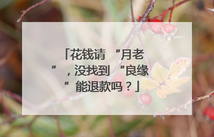 花钱请 “月老 ”，没找到 “良缘 ”能退款吗？