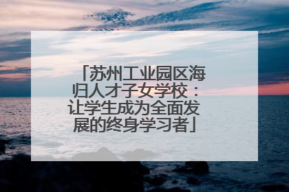 苏州工业园区海归人才子女学校：让学生成为全面发展的终身学习者