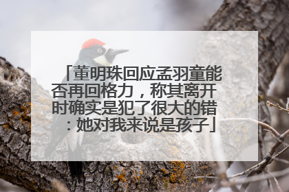 董明珠回应孟羽童能否再回格力，称其离开时确实是犯了很大的错：她对我来说是孩子