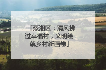 蒸湘区：清风拂过幸福村，文明绘就乡村新画卷