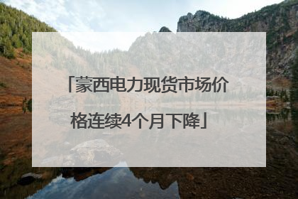蒙西电力现货市场价格连续4个月下降