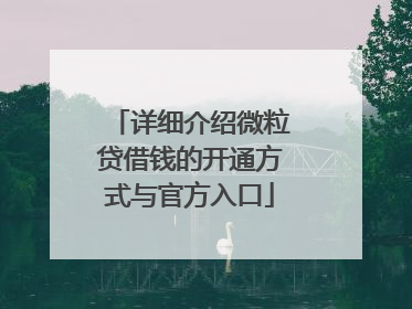 详细介绍微粒贷借钱的开通方式与官方入口