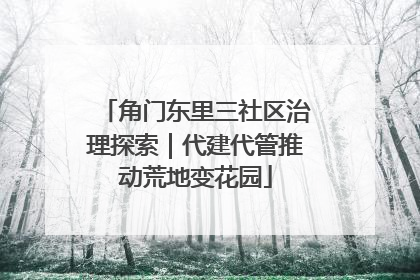 角门东里三社区治理探索｜代建代管推动荒地变花园