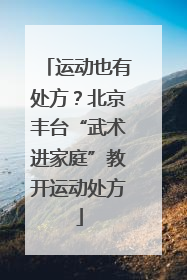 运动也有处方？北京丰台“武术进家庭”教开运动处方