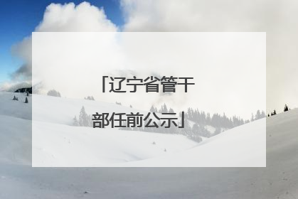 辽宁省管干部任前公示