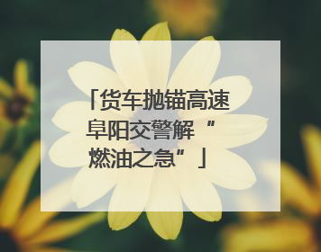 货车抛锚高速 阜阳交警解“燃油之急”