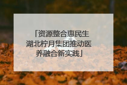 资源整合惠民生 湖北柠月集团推动医养融合新实践
