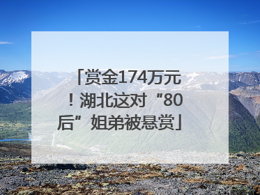 赏金174万元！湖北这对“80后”姐弟被悬赏