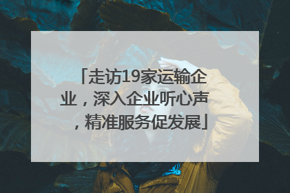 走访19家运输企业，深入企业听心声，精准服务促发展