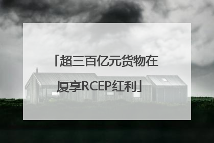 超三百亿元货物在厦享RCEP红利